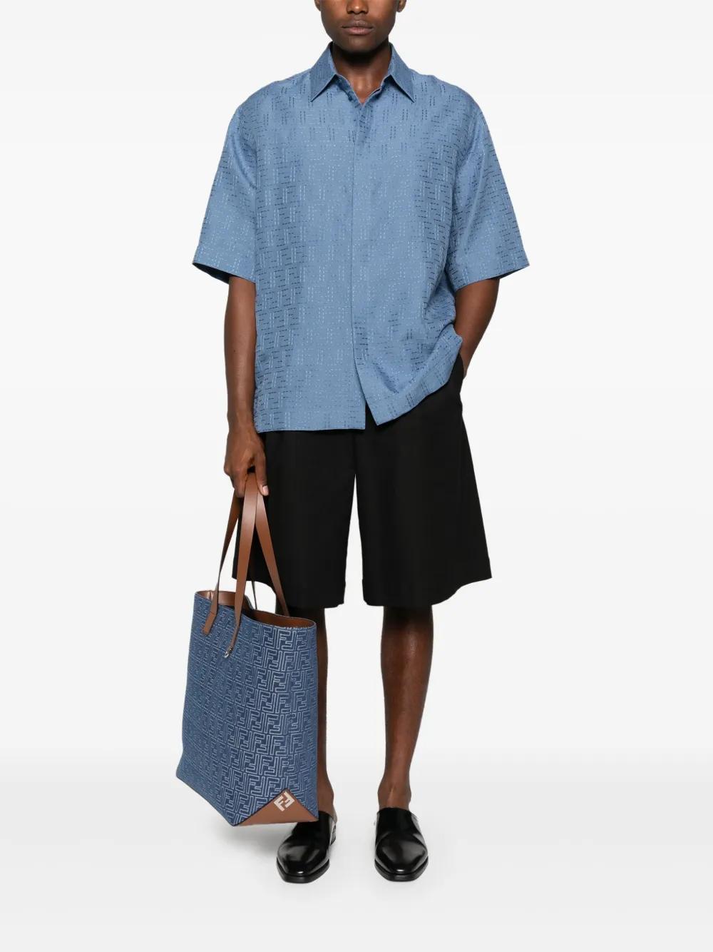 FENDI FF Jacquard Linen Shirt for Men - SS25