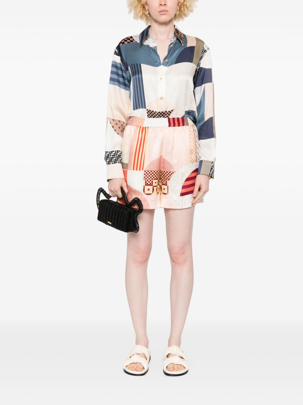 FENDI Silk Shirt with Classic Collar for Women