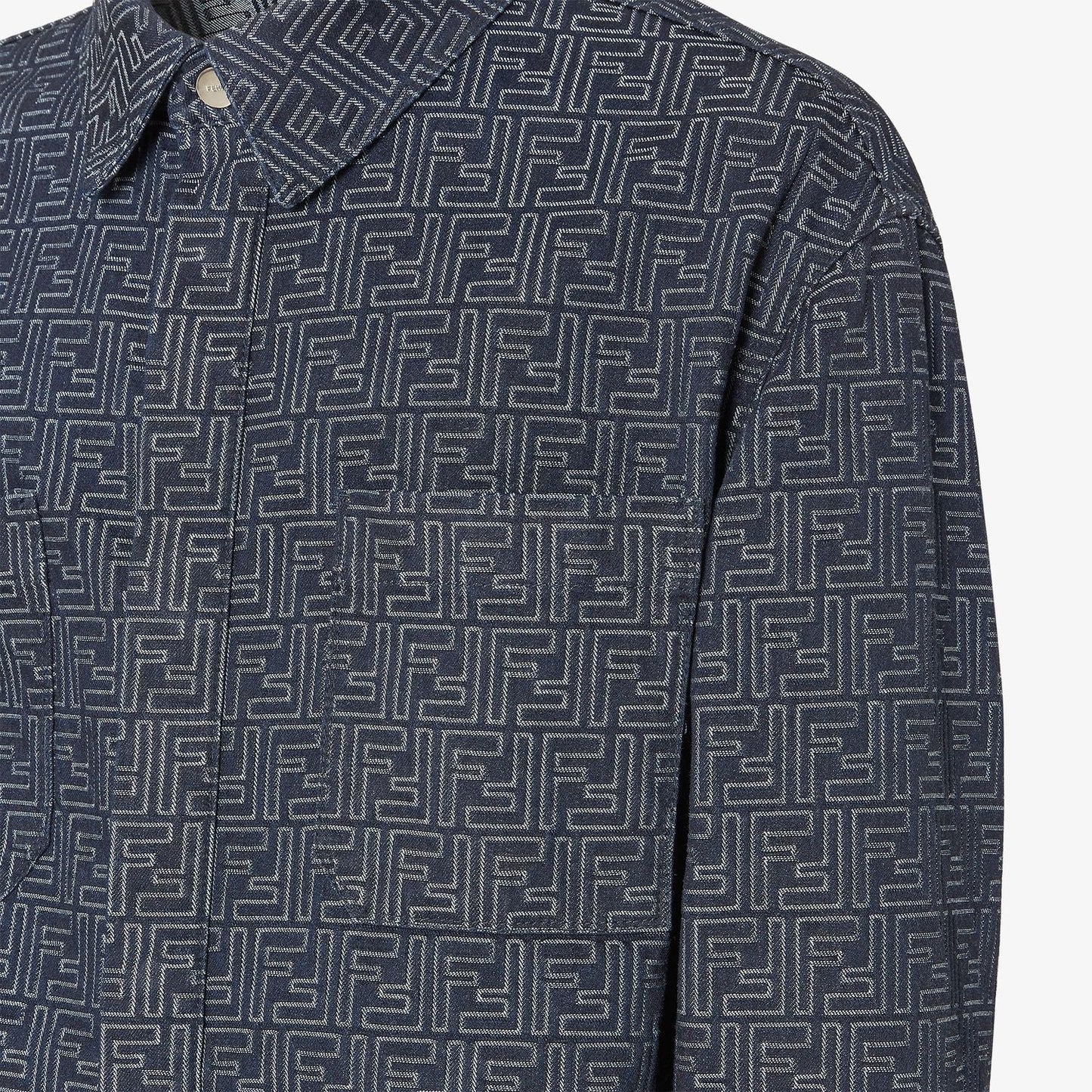 FENDI Men's Denim Jacket with FF Jacquard