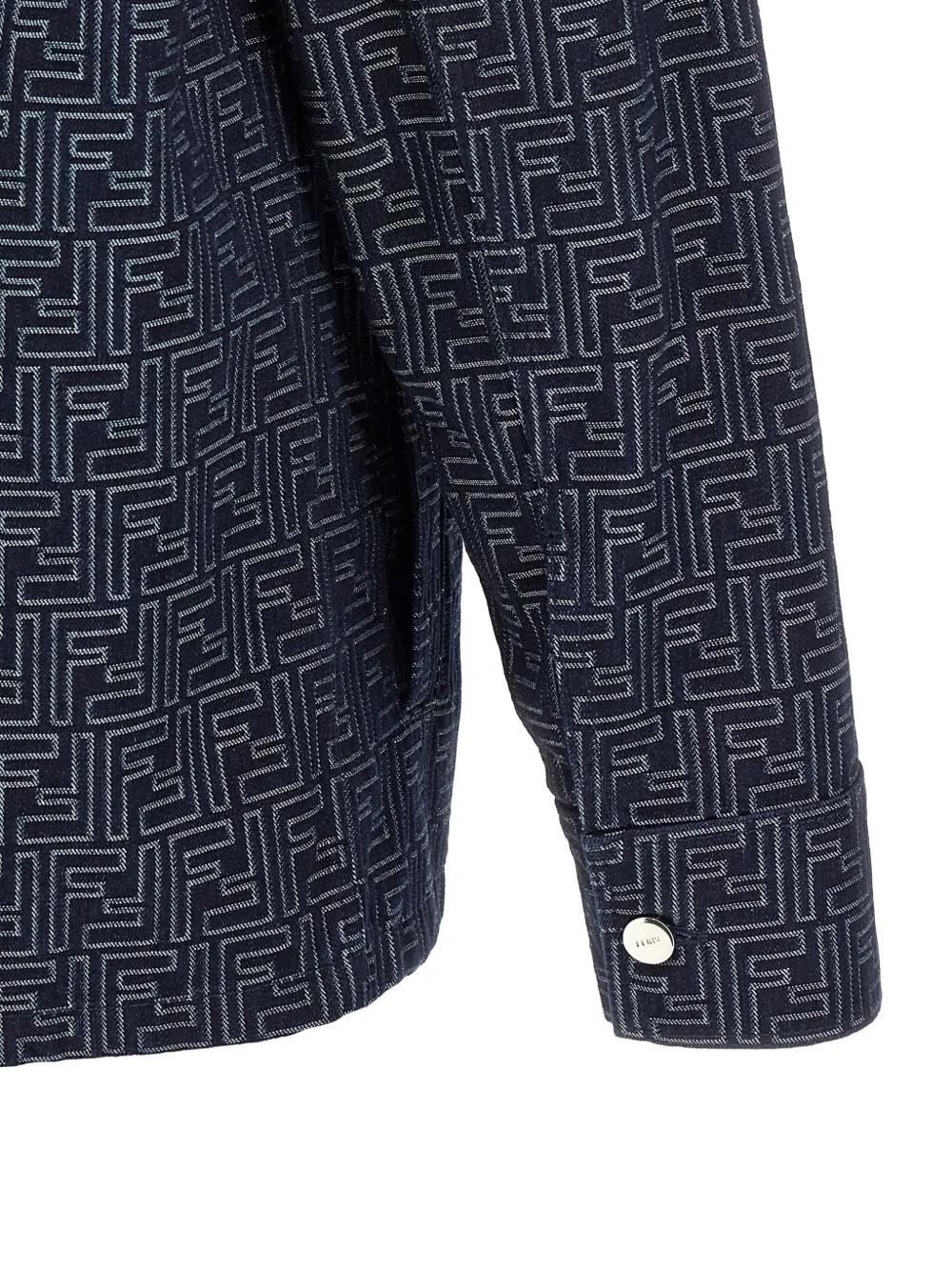 FENDI Men's Denim Jacket with FF Jacquard