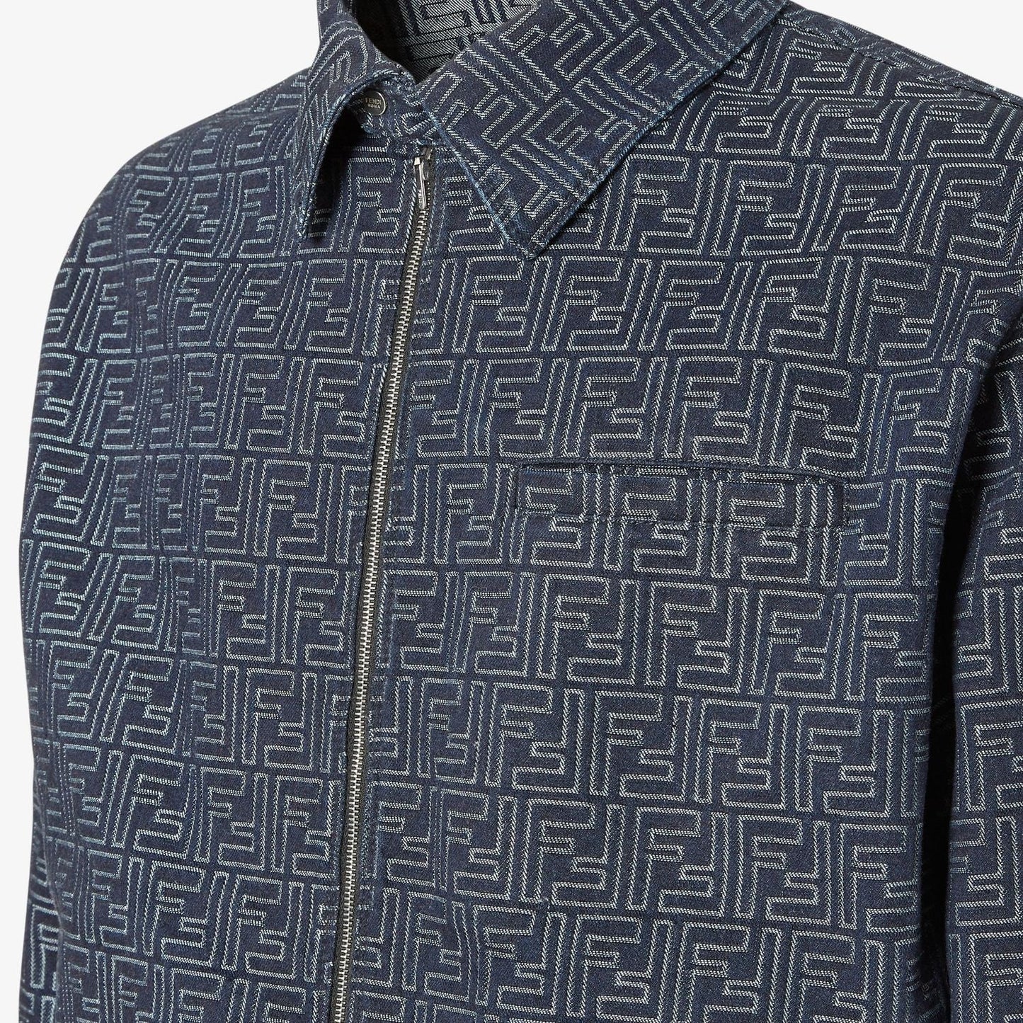 FENDI Embroidered Denim Bomber Jacket for Men
