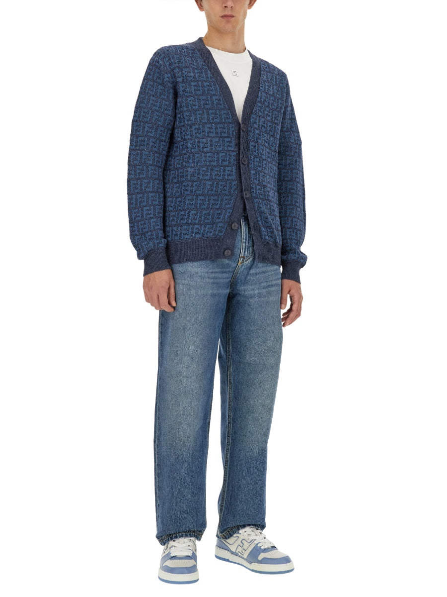 FENDI Linen Cotton Blend Cardigan - Size 48