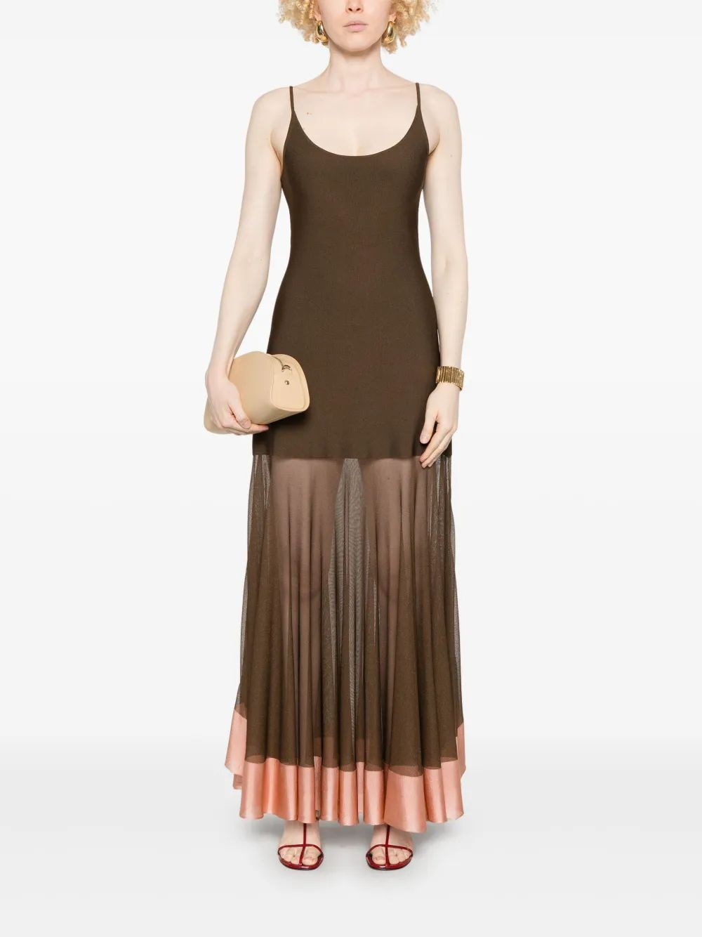 FENDI Classic Long Dress with Flared Skirt