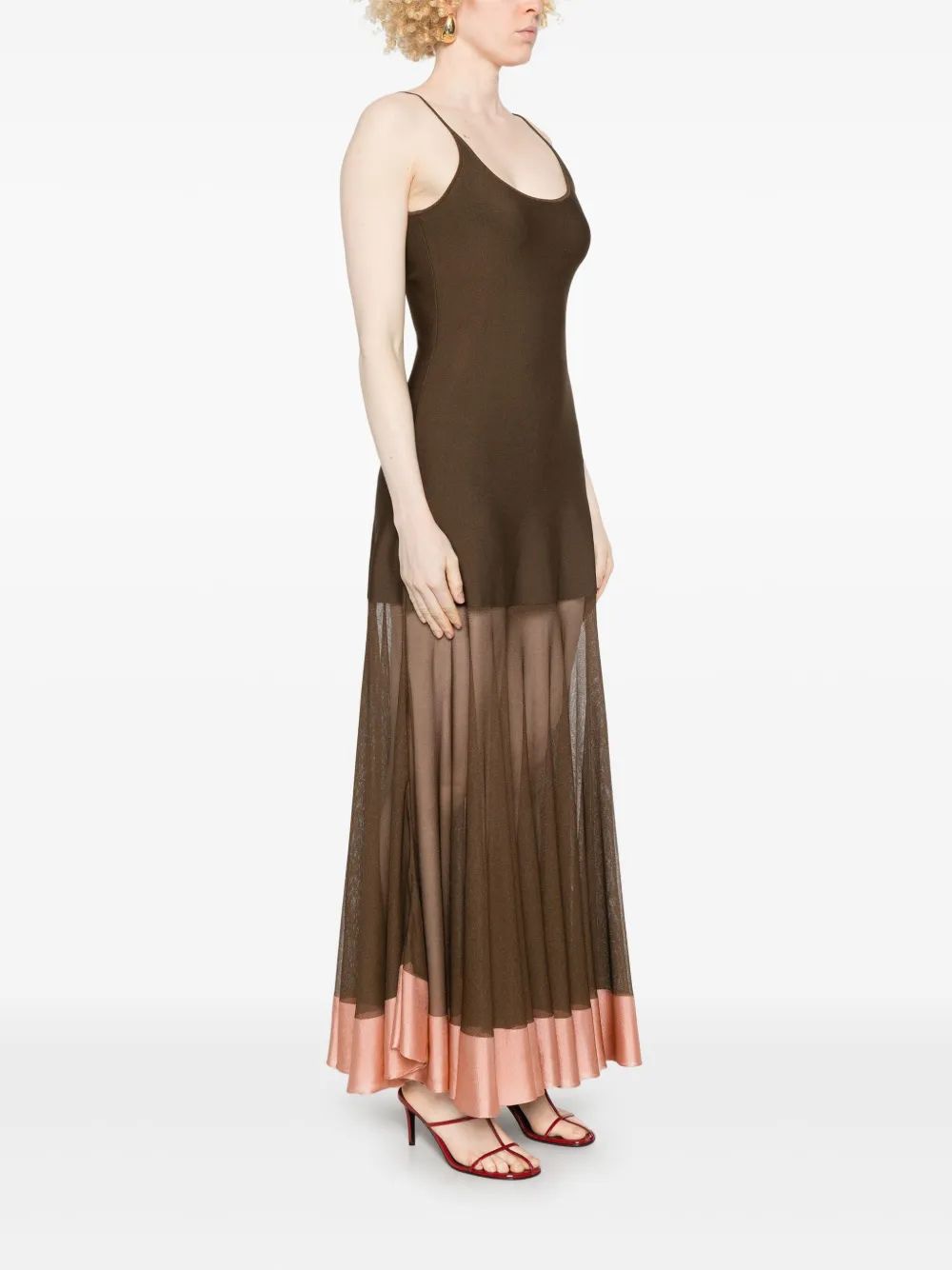 FENDI Classic Long Dress with Flared Skirt