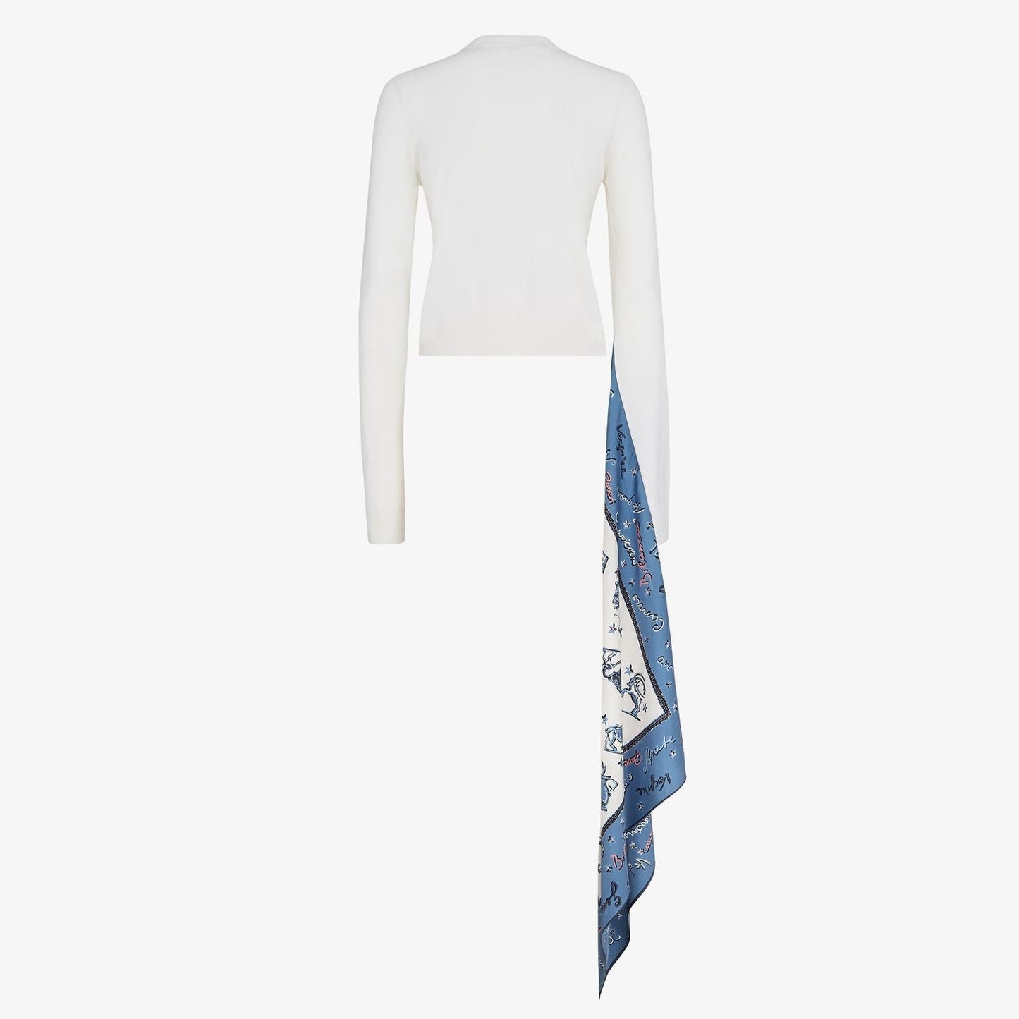 FENDI Scarf Detail Wool Knit Pullover for Women - FW24