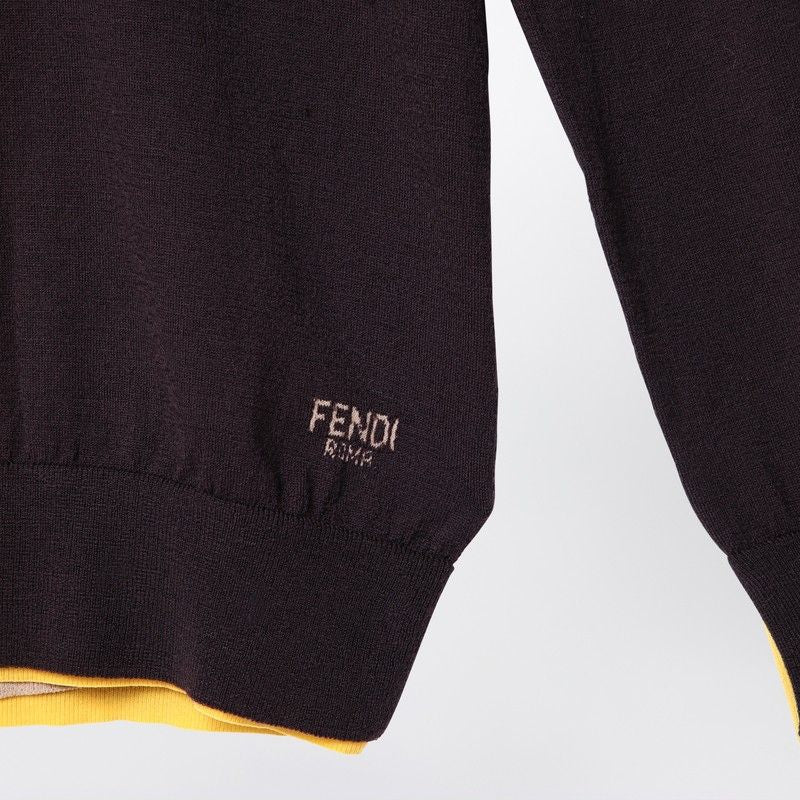 FENDI Wool Jumper with Trompe-L'Oeil Design for Women