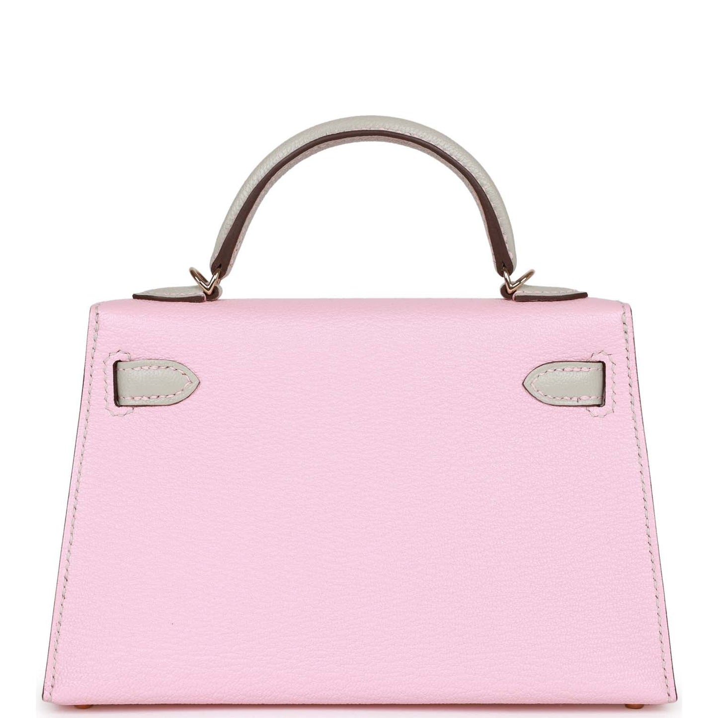 Hermes Special Order (HSS) Kelly 20 Rose Sakura and Gris Perle Chevre Mysore Permabrass