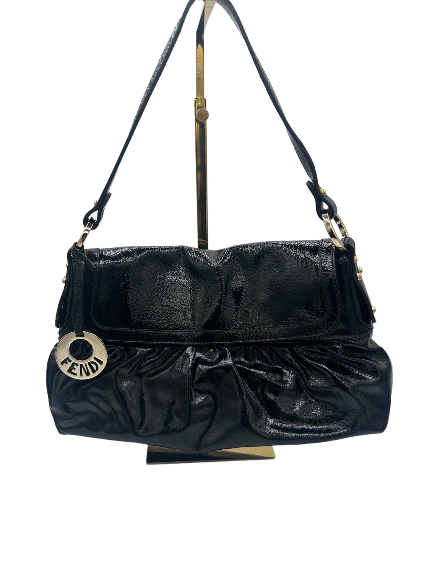 FENDI - Black Patent Chef Flap Bag
