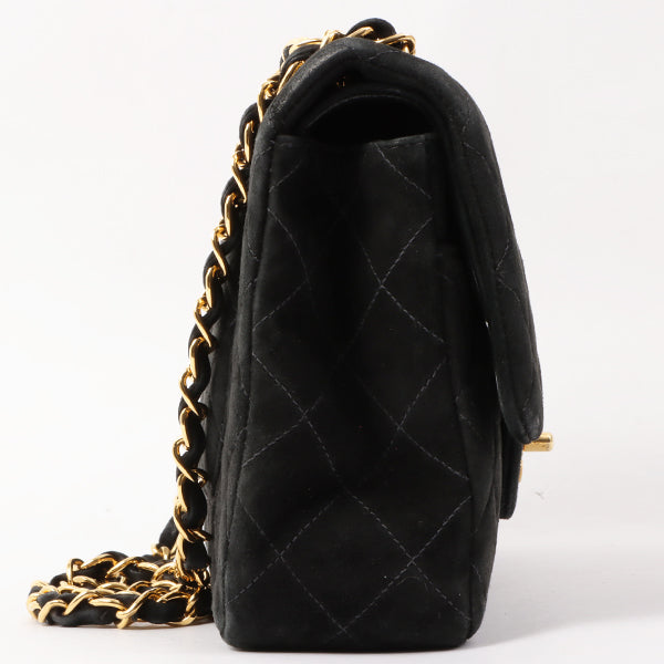 Chanel Around 1997 Made Suede Classic Flap Chain Bag 25Cm Black