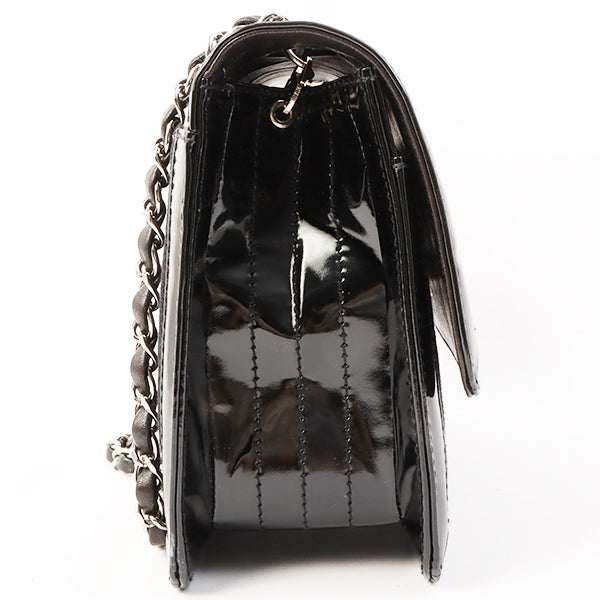 Chanel Around 2000 Made Canvas Patent Combination 2.55 Chain Shoulder Bag Black