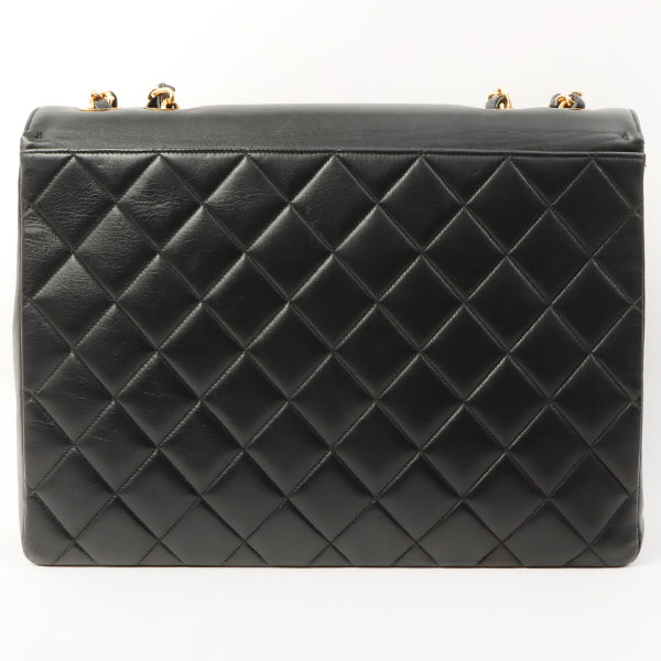 Chanel Around 1992 Made Big Cc Mark Stitch Turn-Lock Chain Bag Black