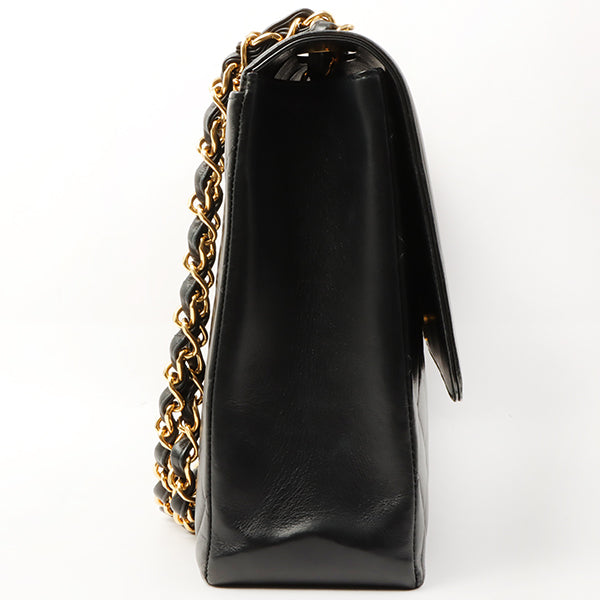 Chanel Around 1992 Made Big Cc Mark Stitch Turn-Lock Chain Bag Black