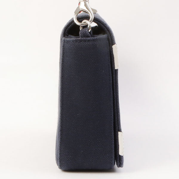Chanel Around 2002 Made Denim Chocolate Bar Cc Mark No.5 Stitch Chain Shoulder Bag Navy/Silver/Red