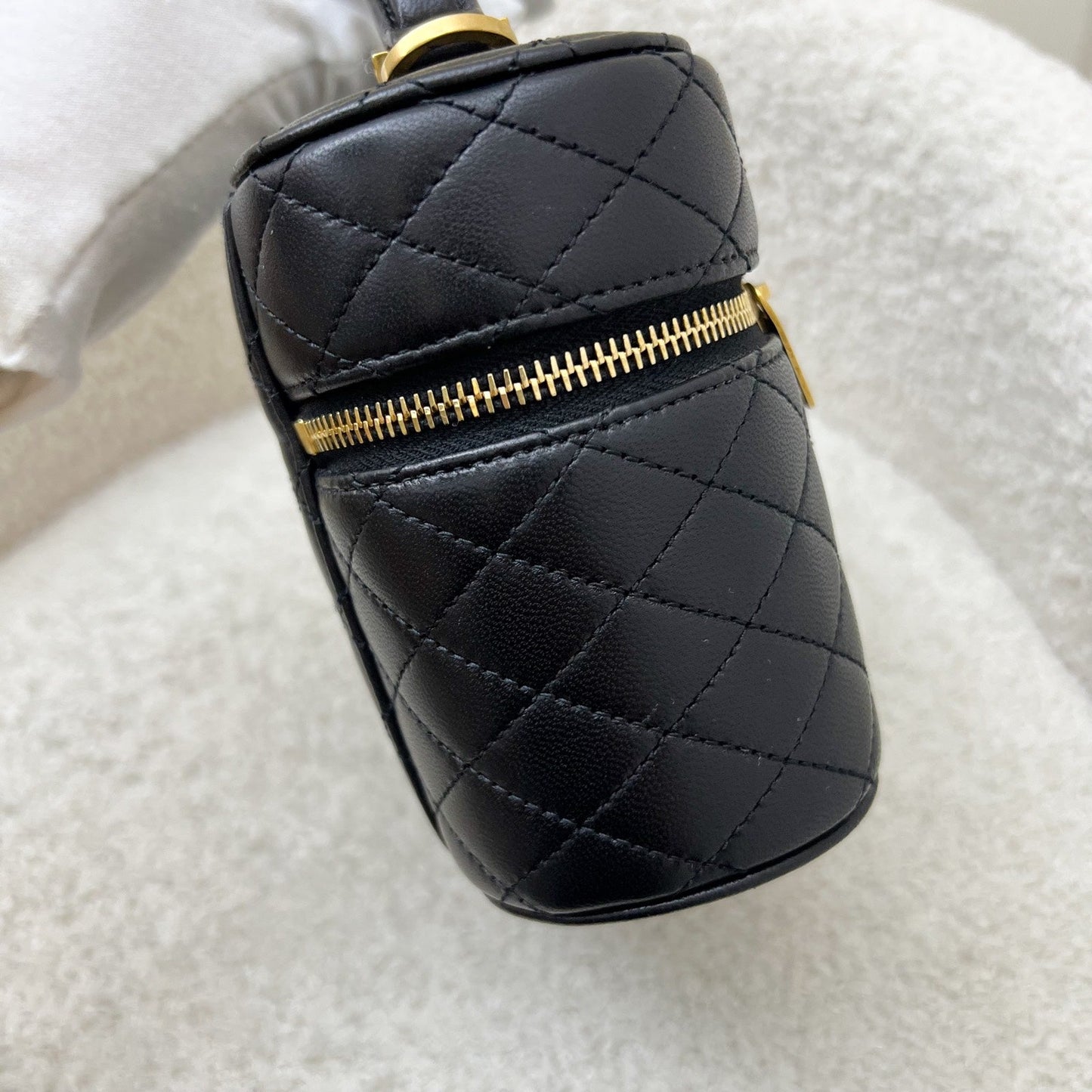 Saint Laurent YSL Gaby Vanity (LP Style) Bag in Black Lambskin and AGHW