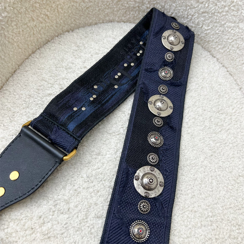 Dior Embellished Studded Strap in Navy Canvas AGHW