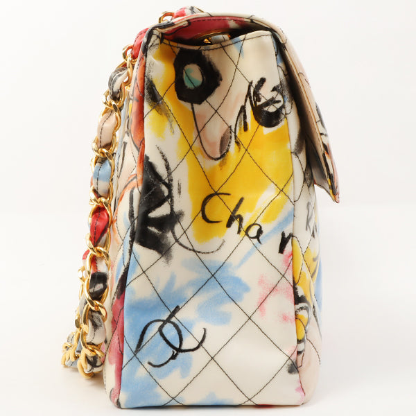 Chanel Around 1995 Made Hawaii Exclusive Logo Print Classic Flap Chain Bag