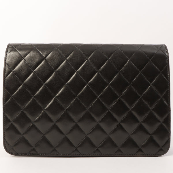Chanel Around 1998 Made Cc Mark Plate Chain Bag Black