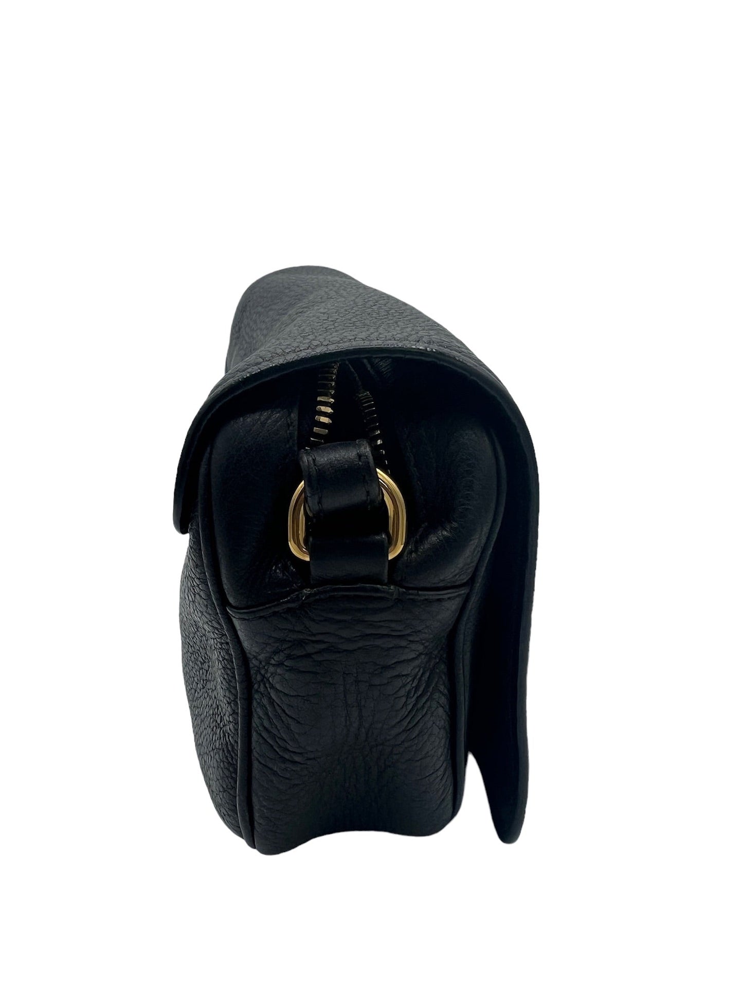 PRADA - Logo Black Leather Shoulder Bag