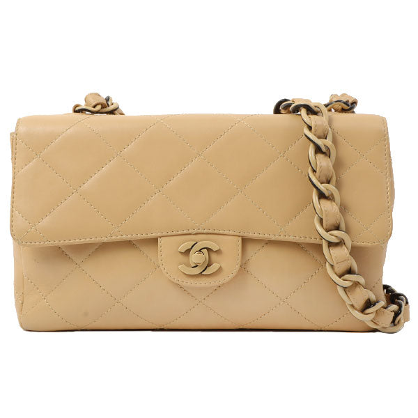 Chanel Around 2000 Made Classic Flap Acrylic Chain Bag 25Cm Beige