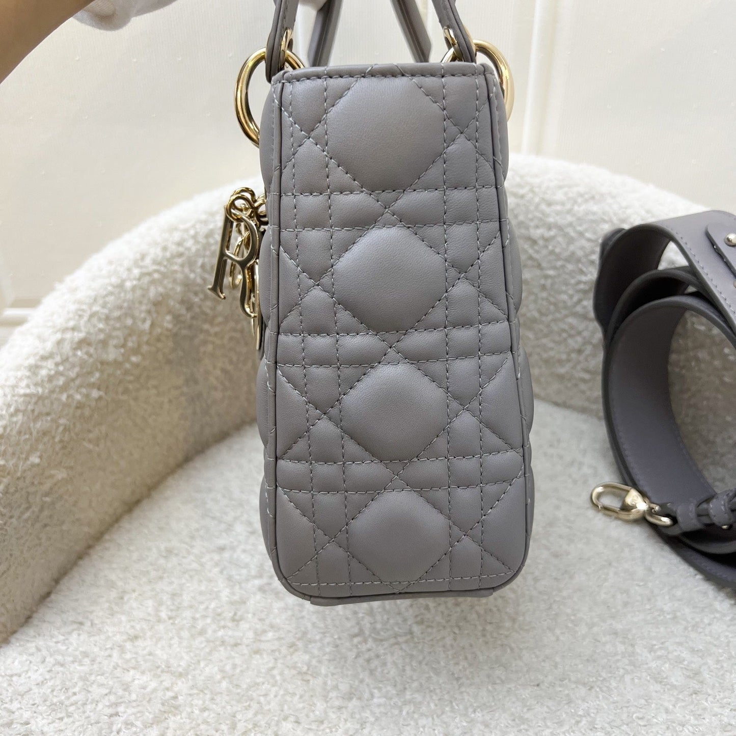 Dior Lady Dior My ABCDior Small Bag in Iron Grey Lambskin and LGHW