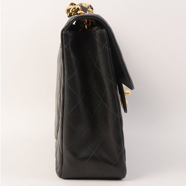 Chanel Around 1997 Made Classic Flap Chain Bag Jumbo Black