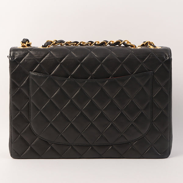 Chanel Around 1997 Made Classic Flap Chain Bag Jumbo Black