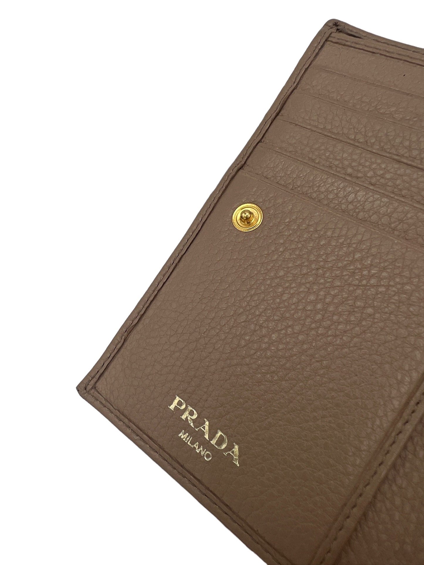PRADA - Light Brown Leather Bill Holder