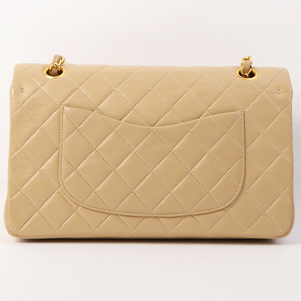 Chanel Around 1990 Made Classic Flap Chain Bag 25Cm Beige