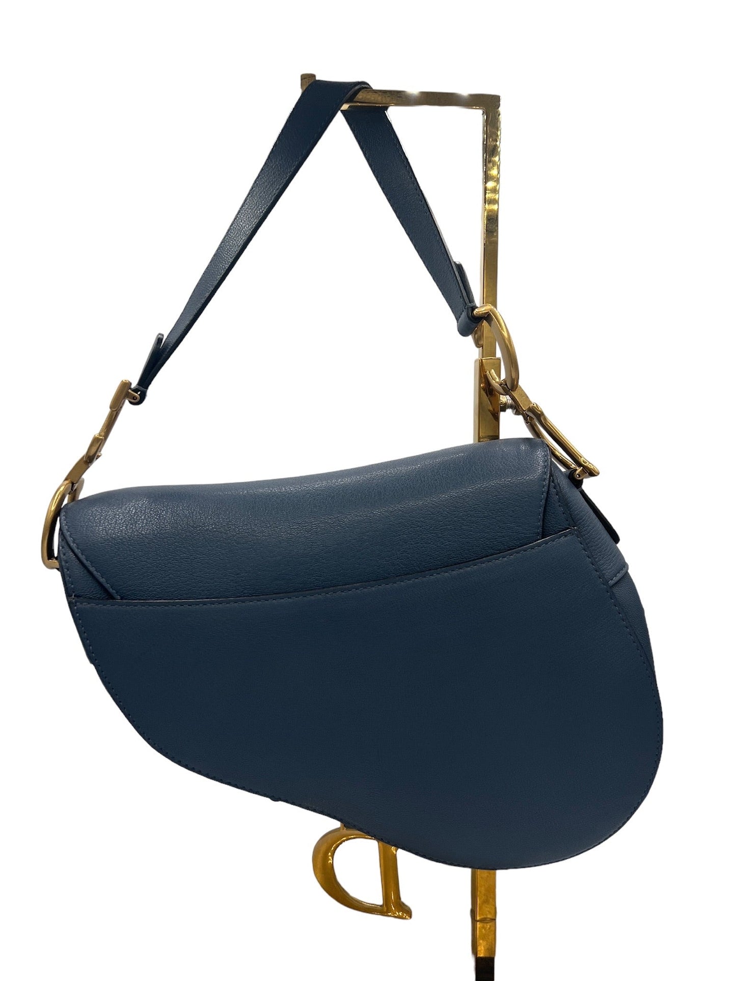 DIOR - Blue Leather Saddle Handbag