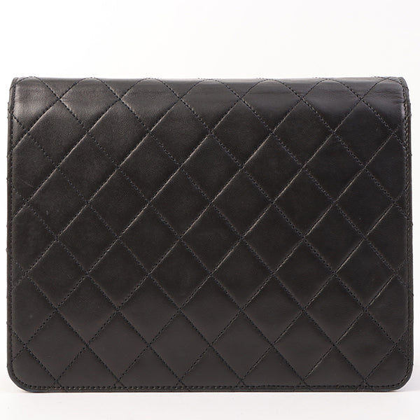 Chanel Around 1998 Made Cc Mark Plate Chain Bag Black