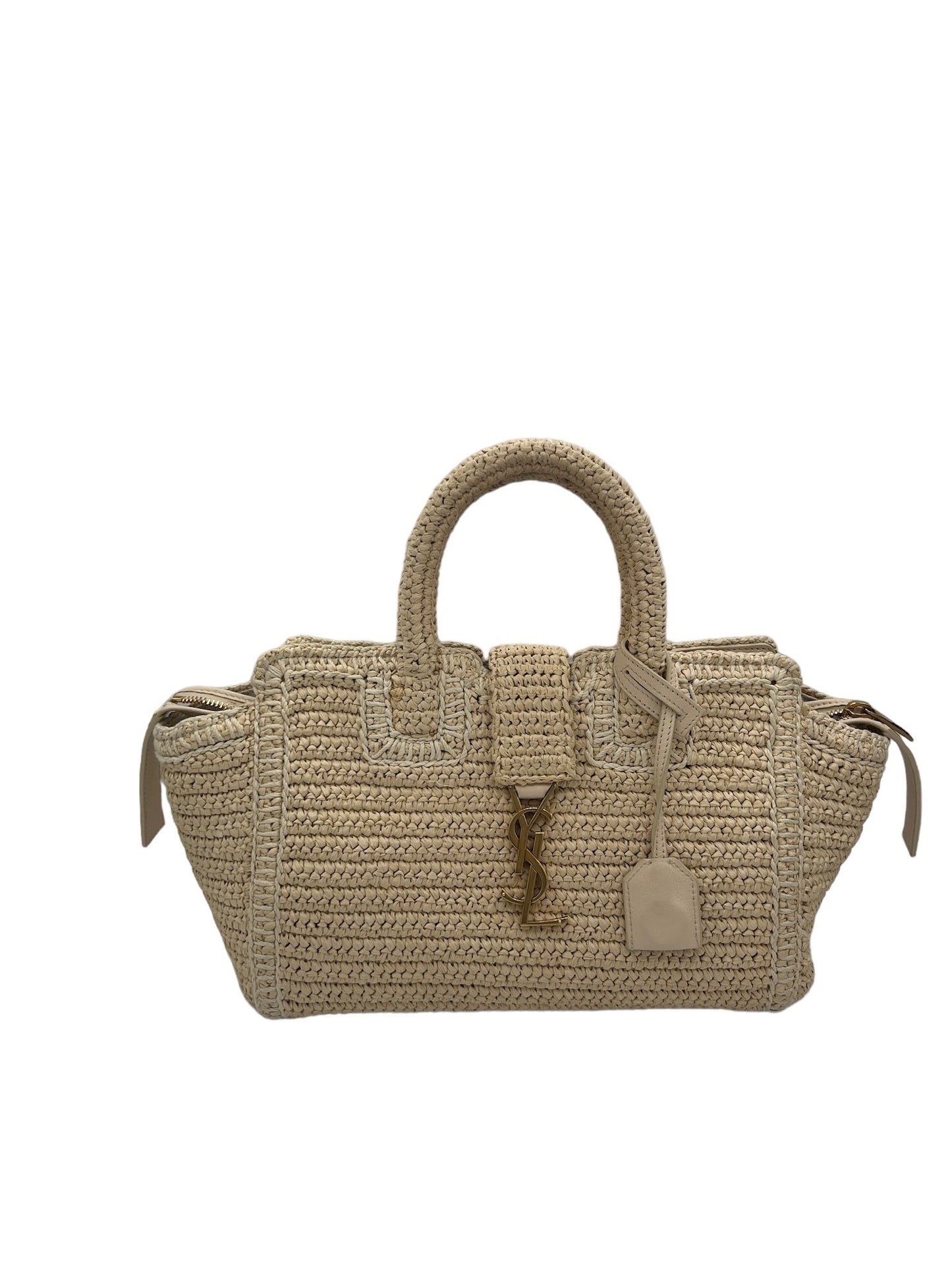 SAINT LAURENT - Baby Downtown Cabas Raffia Handbag