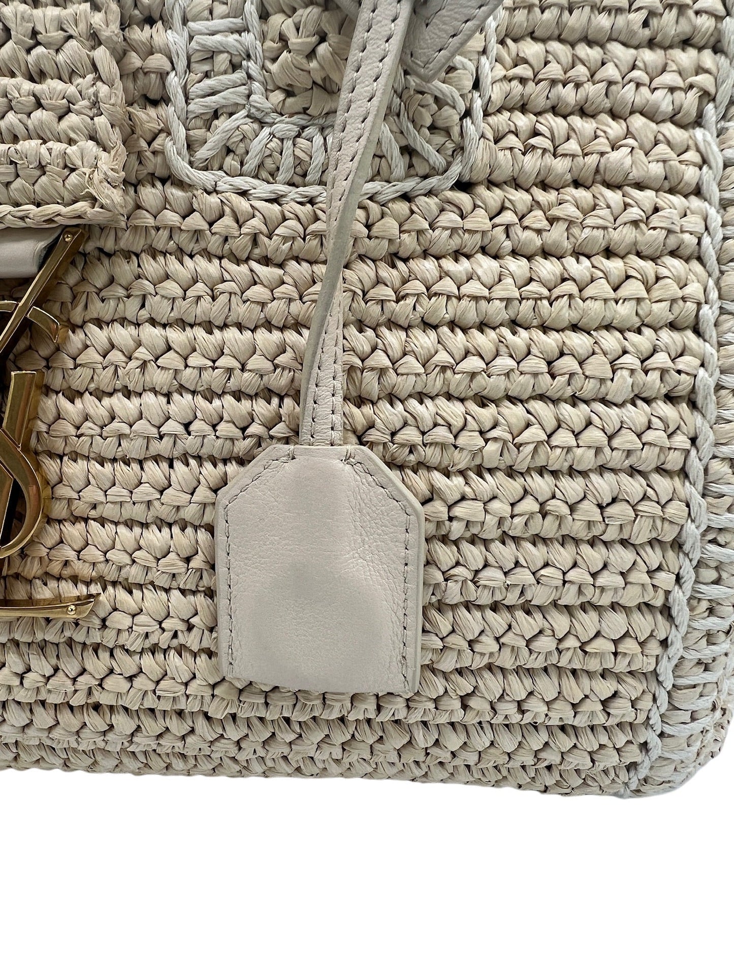 SAINT LAURENT - Baby Downtown Cabas Raffia Handbag