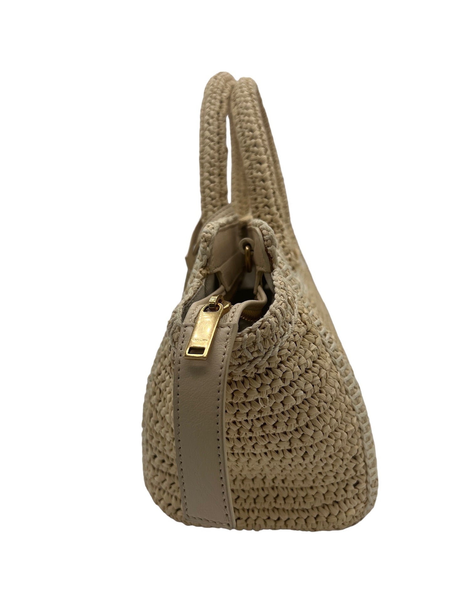 SAINT LAURENT - Baby Downtown Cabas Raffia Handbag
