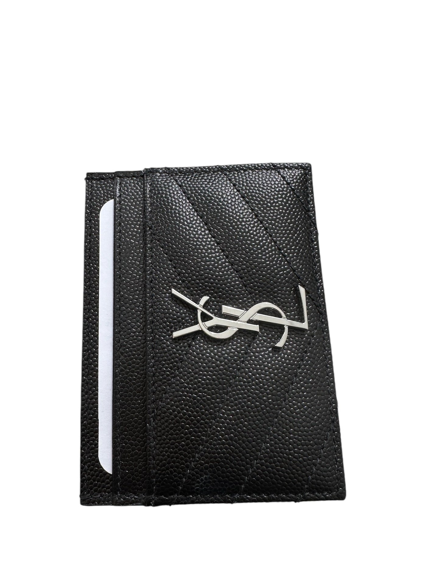 SAINT LAURENT - Black Leather Cardholder
