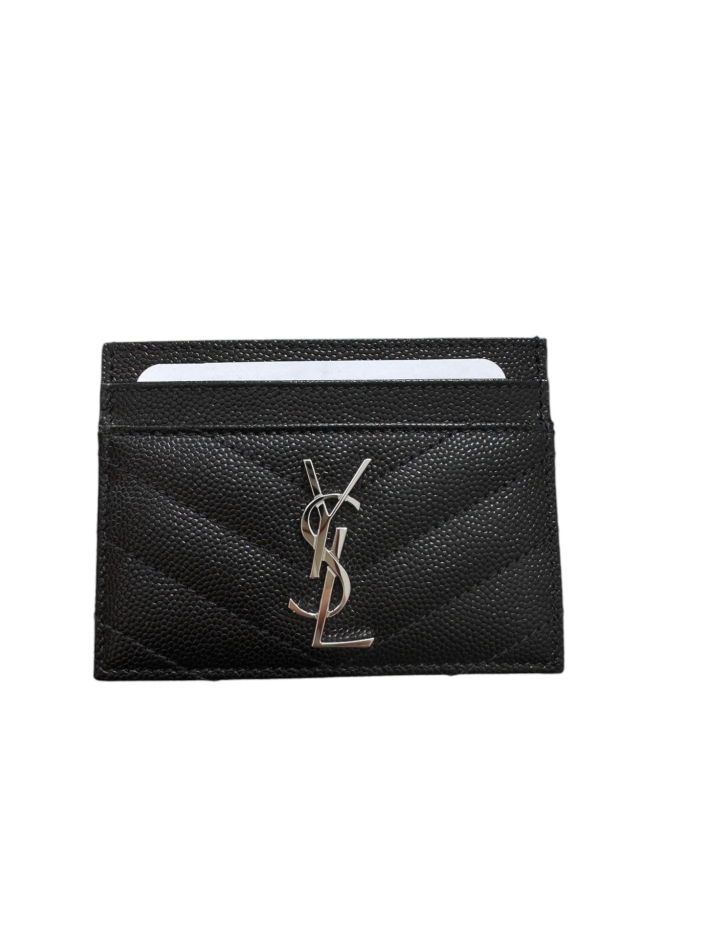 SAINT LAURENT - Black Leather Cardholder