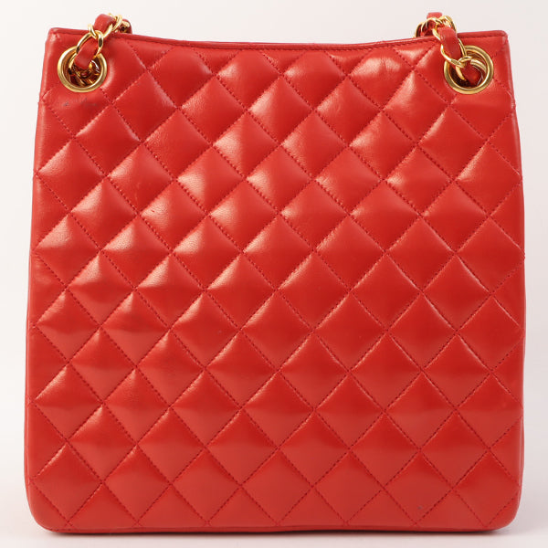 Chanel Around 1995 Made Paris Limited Cc Mark Plate 2Way Chain Bag Red