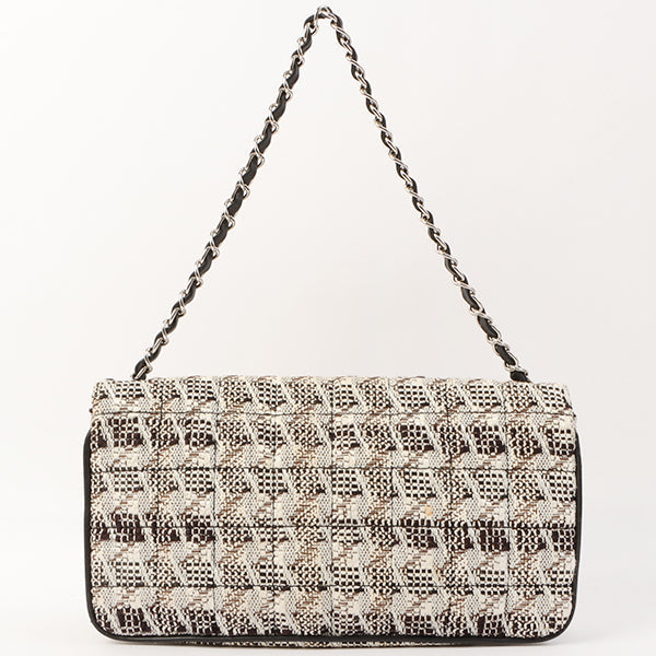 Chanel Around 2005 Made Tweed Cc Mark Plate Chain Shoulder Bag Black/Multi