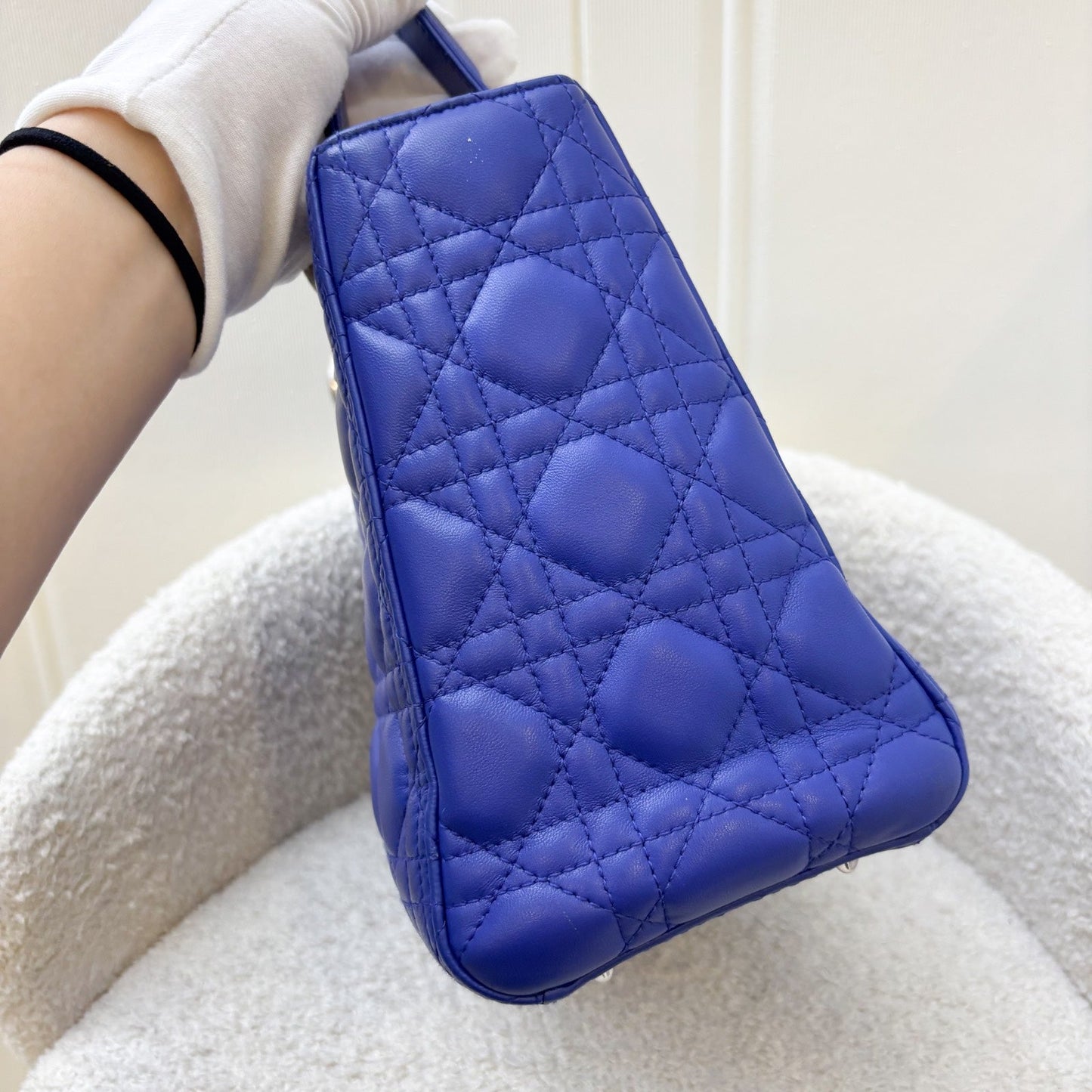 Dior Medium Lady Dior in Cobalt Blue Lambskin and SHW