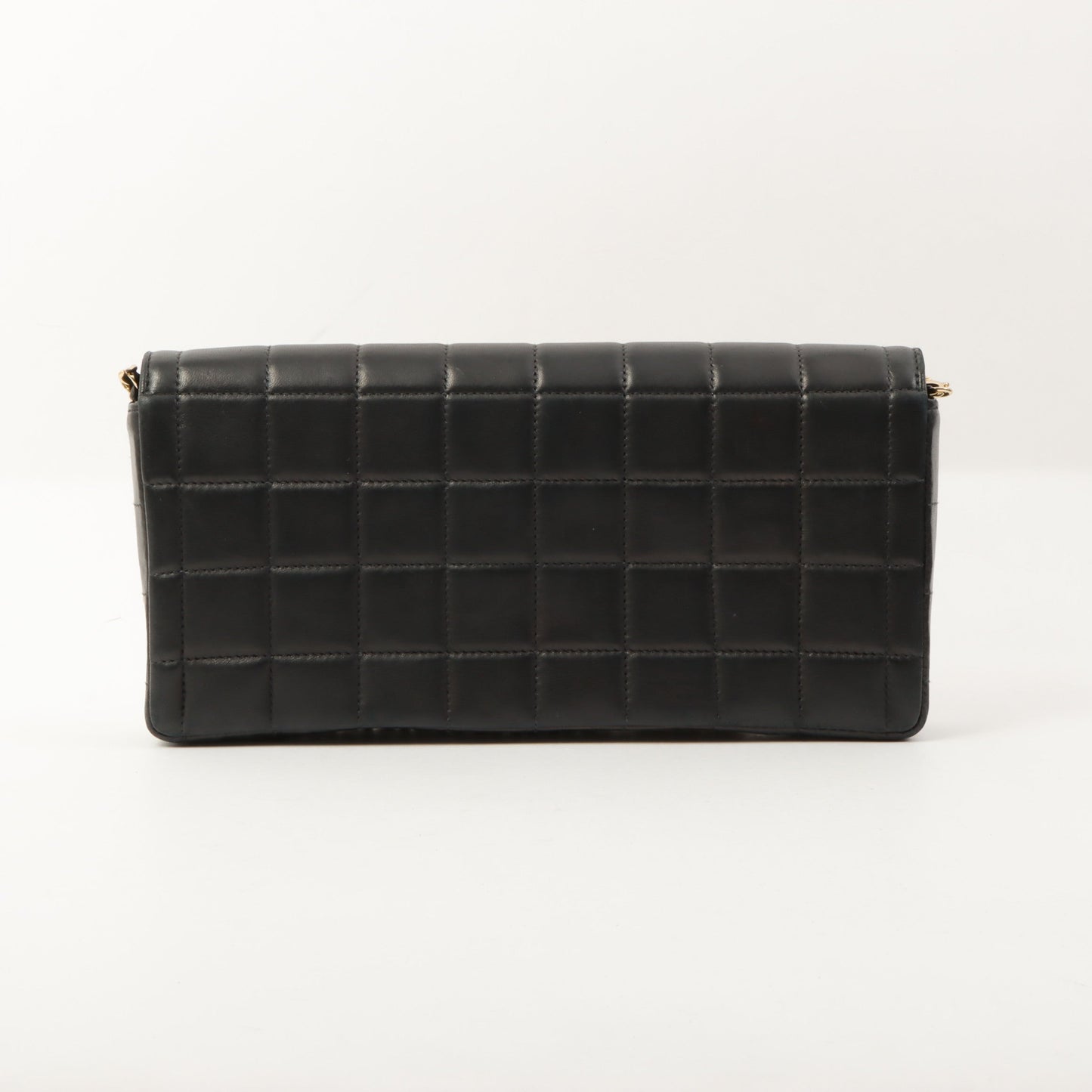Chanel Around 2002 Made Chocolate Bar Turn-Lock Chain Bag Black