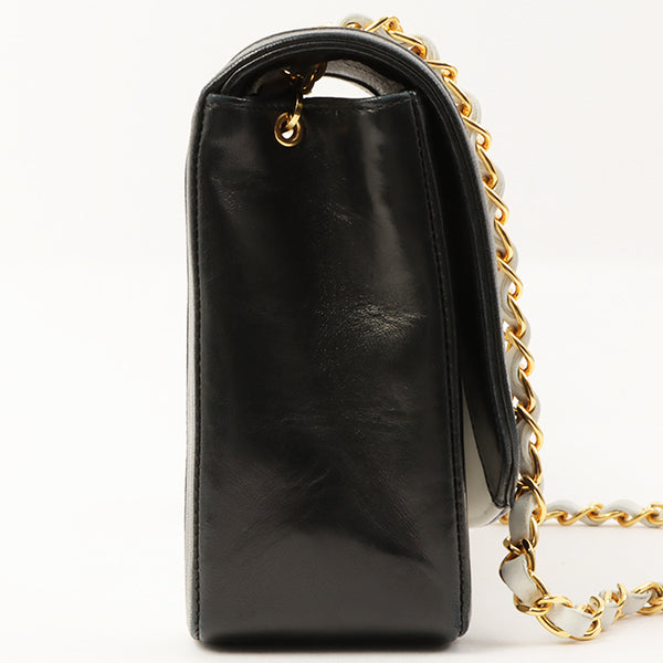 Chanel Around 1992 Made Diana Flap Chain Bag 25Cm Black/White