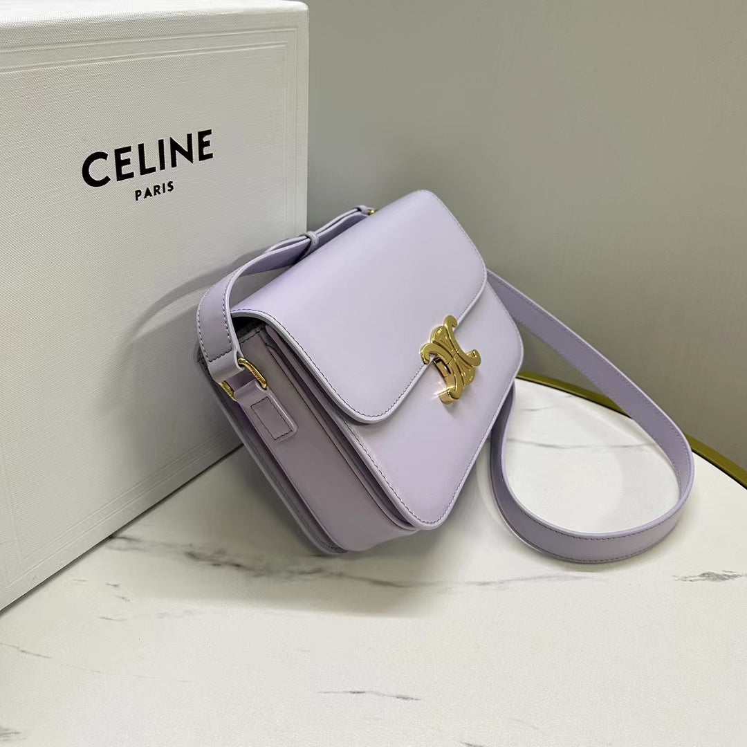 Celine CLASSIQUE TRIOMPHE 22 LIGHT LILAC CALFSKIN