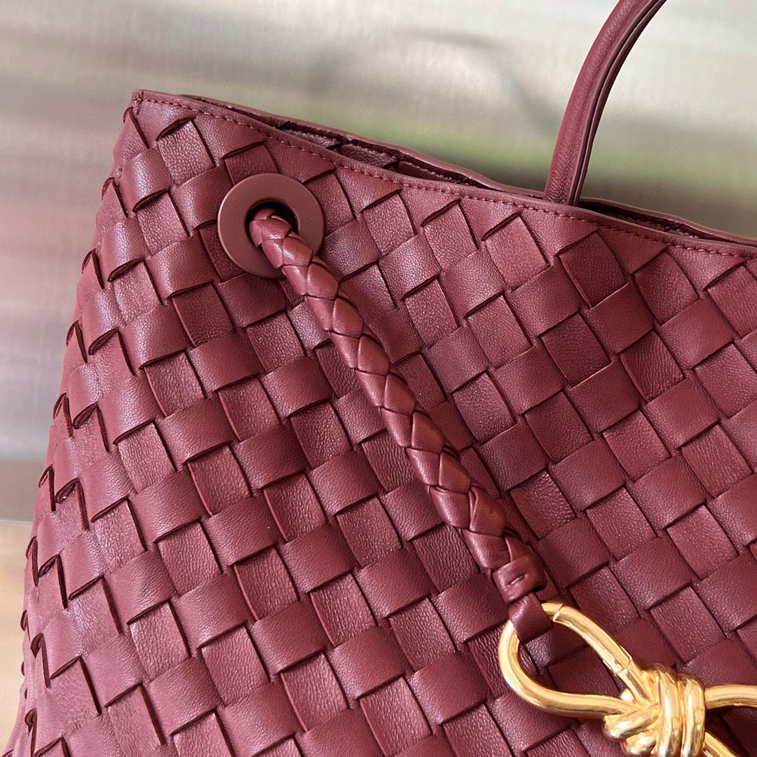 Bottega Veneta BV LARGE ANDIAMO 45CM DARK RED LAMBSKIN