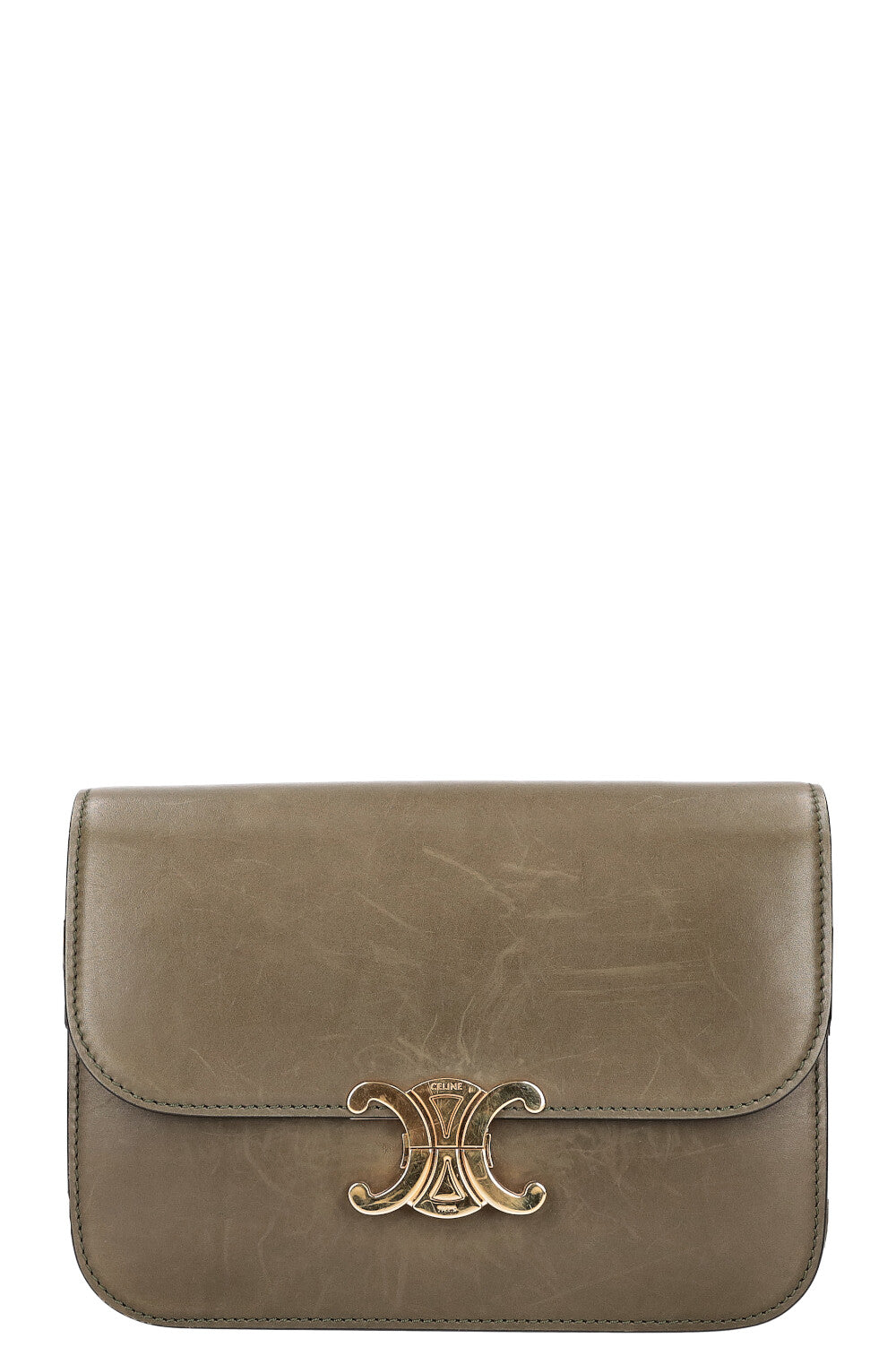 CELINE Triomphe Shoulder Bag Crossbody Bag Soft Khaki