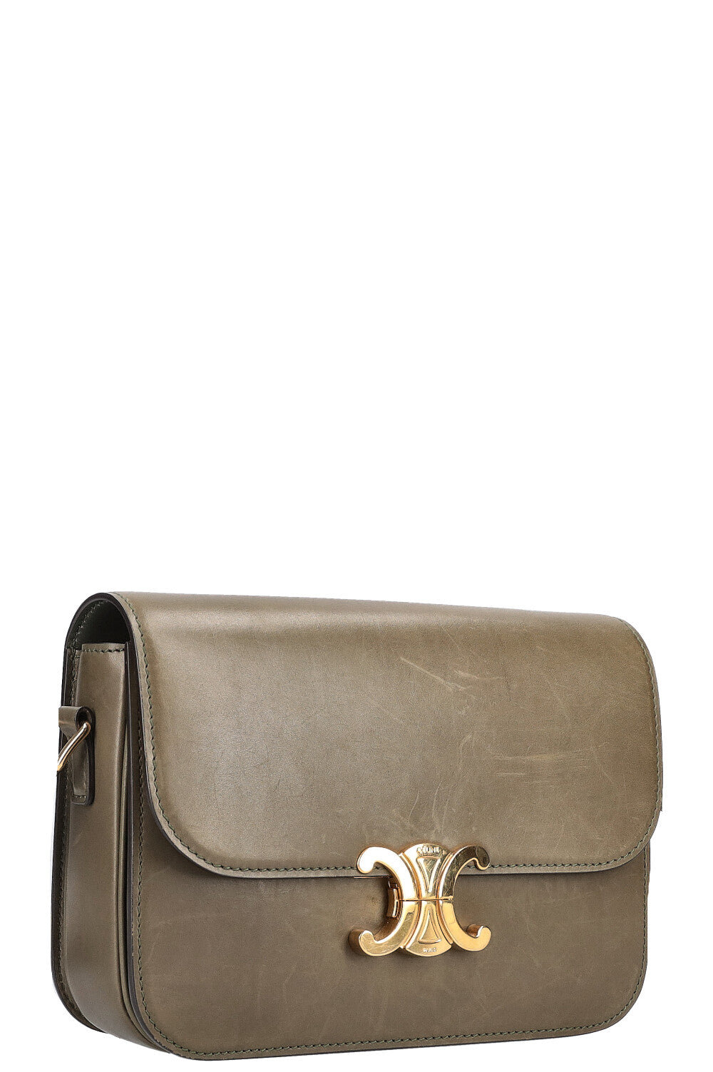 CELINE Triomphe Shoulder Bag Crossbody Bag Soft Khaki