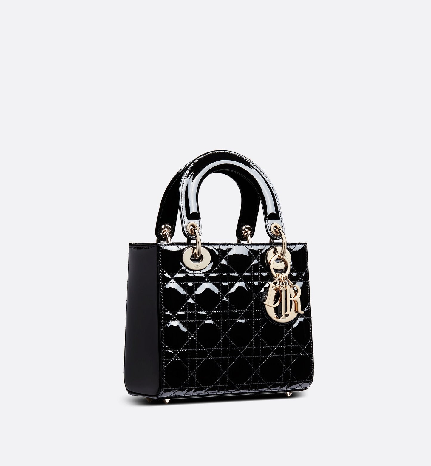 Small Lady Dior Bag Black Patent Cannage Calfskin