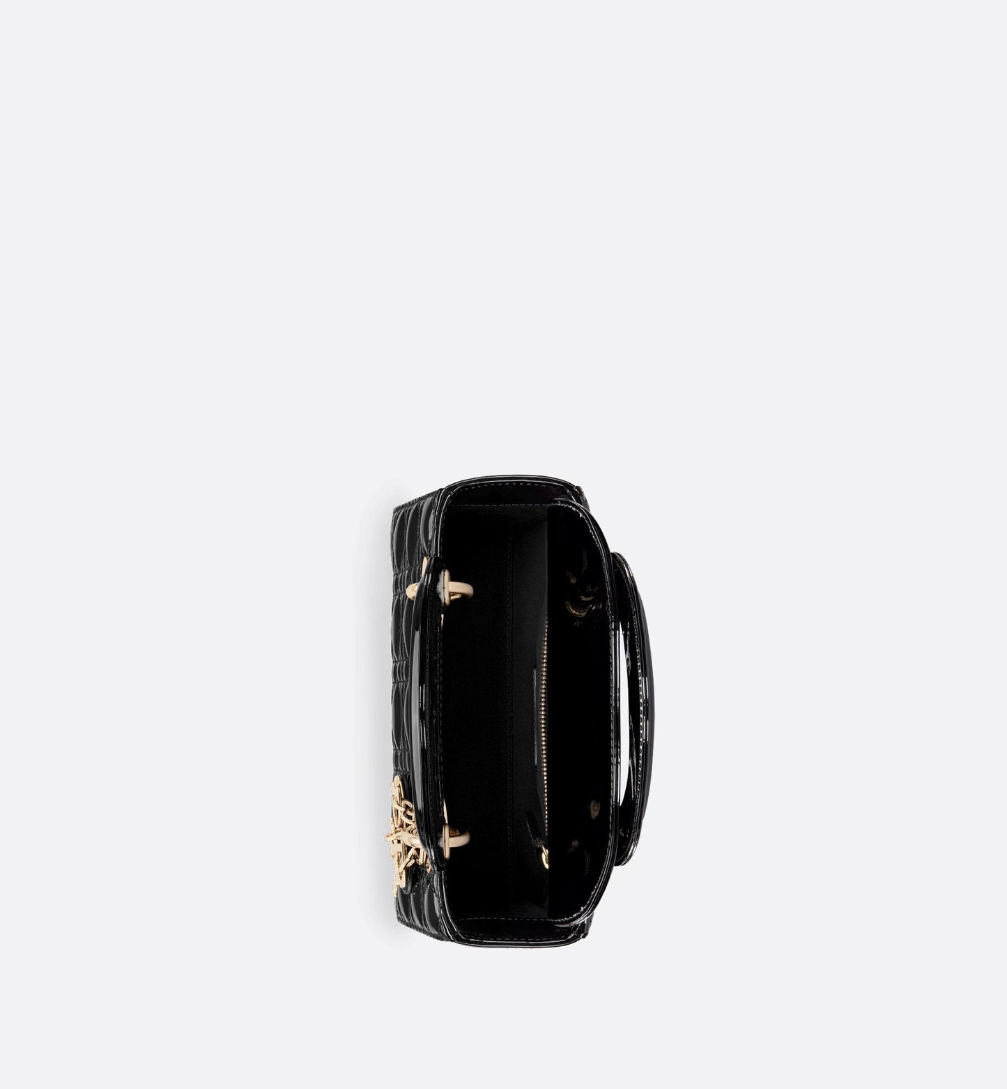 Small Lady Dior Bag Black Patent Cannage Calfskin