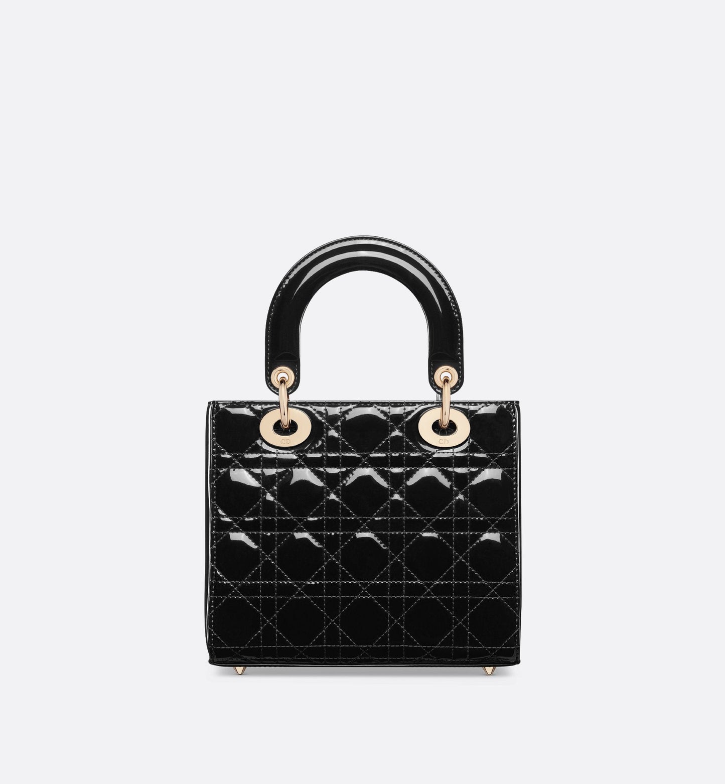 Small Lady Dior Bag Black Patent Cannage Calfskin
