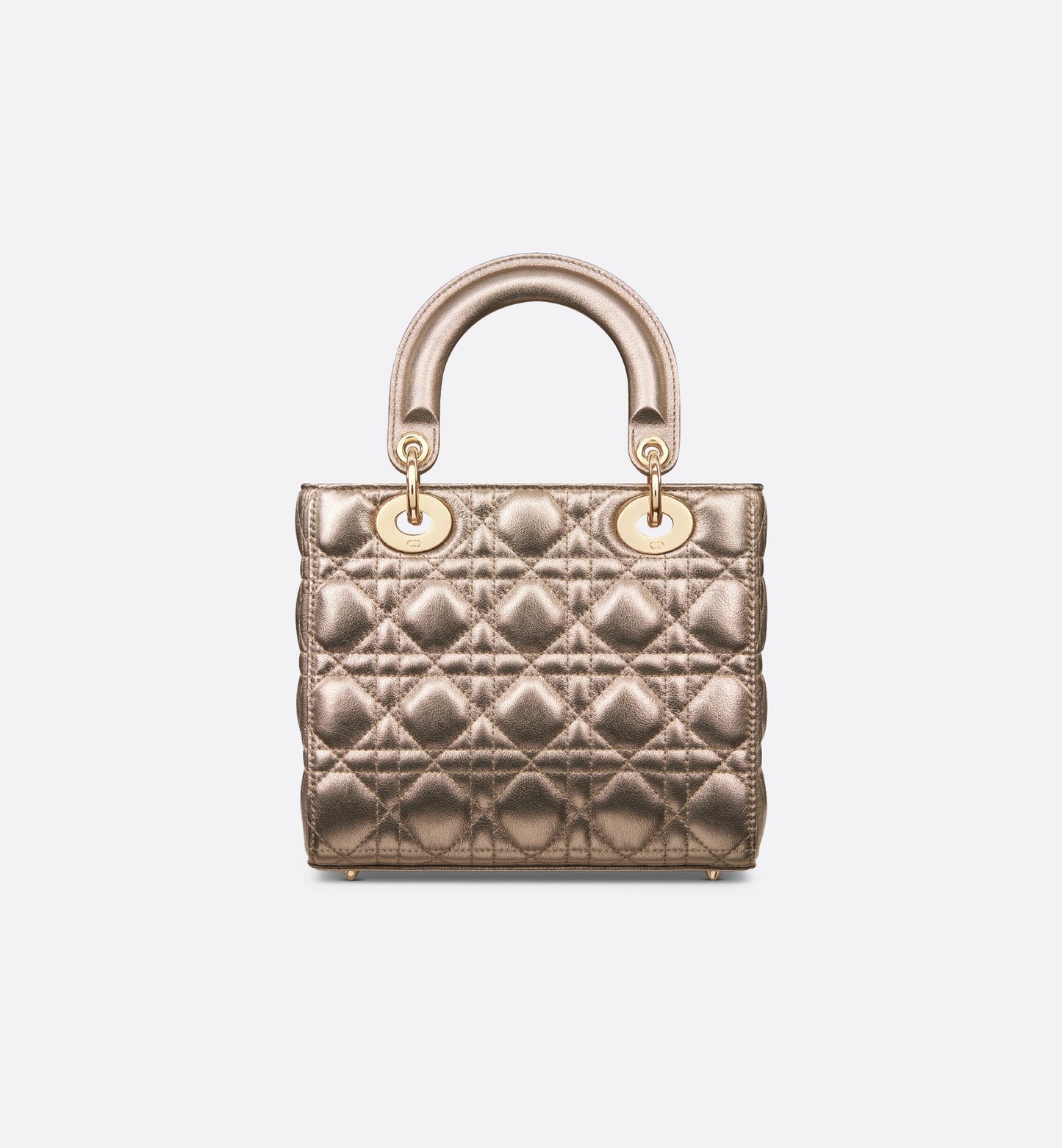 Small Lady Dior My Abcdior Bag Gold-Tone Cannage Metallic Calfskin