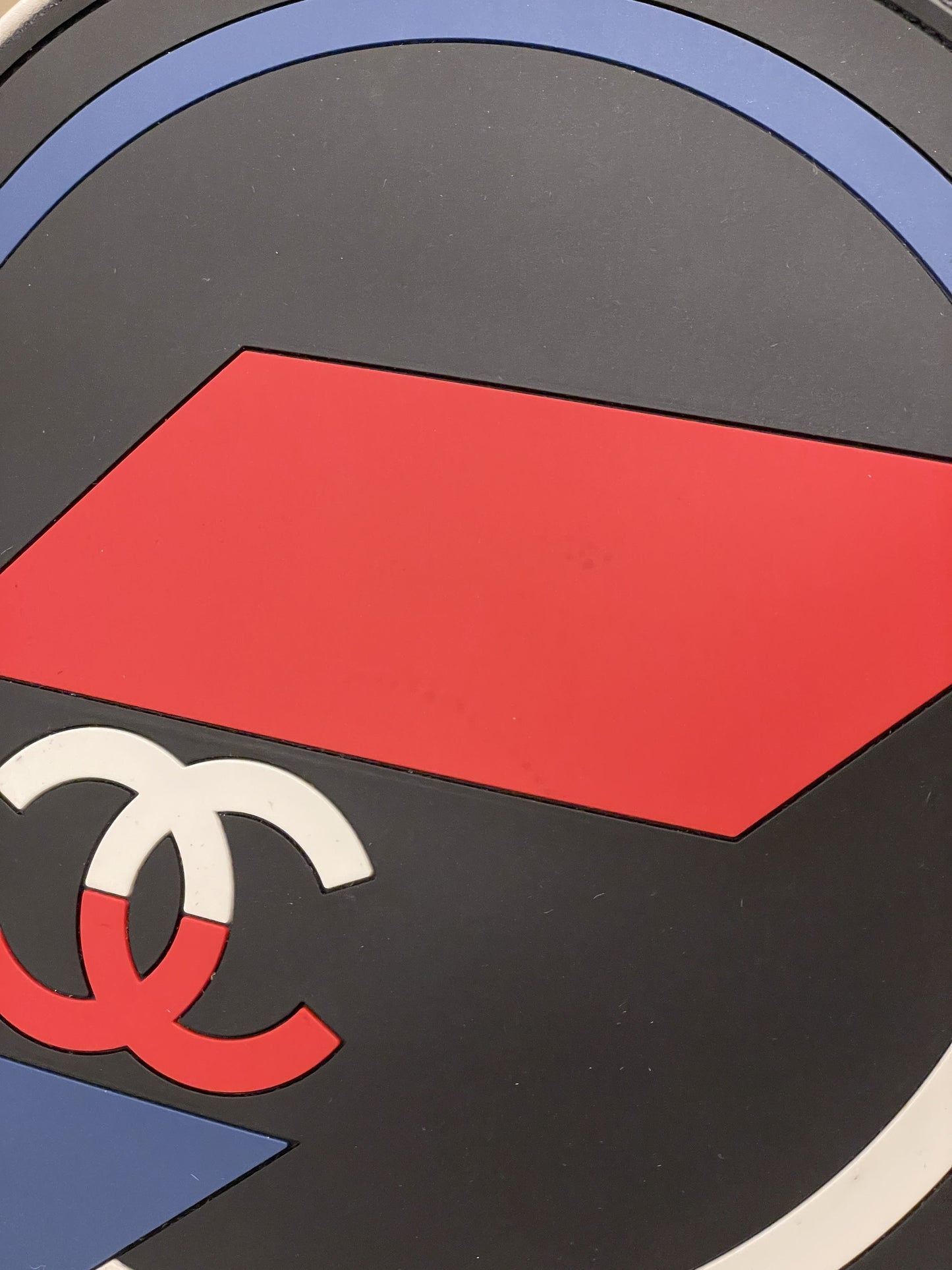 Chanel Airlines Round Crossbody Bag Black, Blue, Red, White Canvas and Rubber