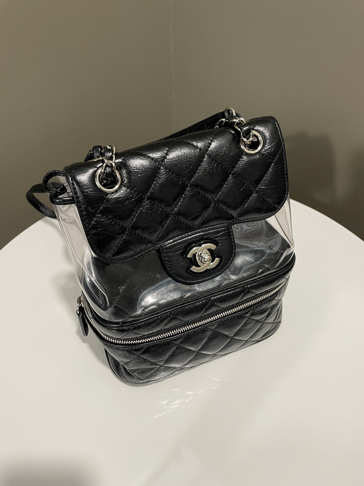 Chanel Aquarium Backpack Black Age Calfksin